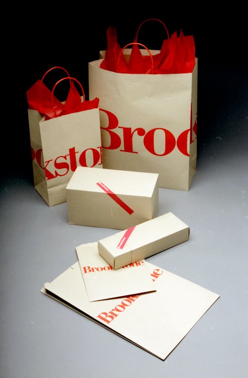 Il packaging realizzato da Vignelli Associates per Brookstone. Copyright: Vignelli Center for Design Studies, Rochester Institute of Technology.