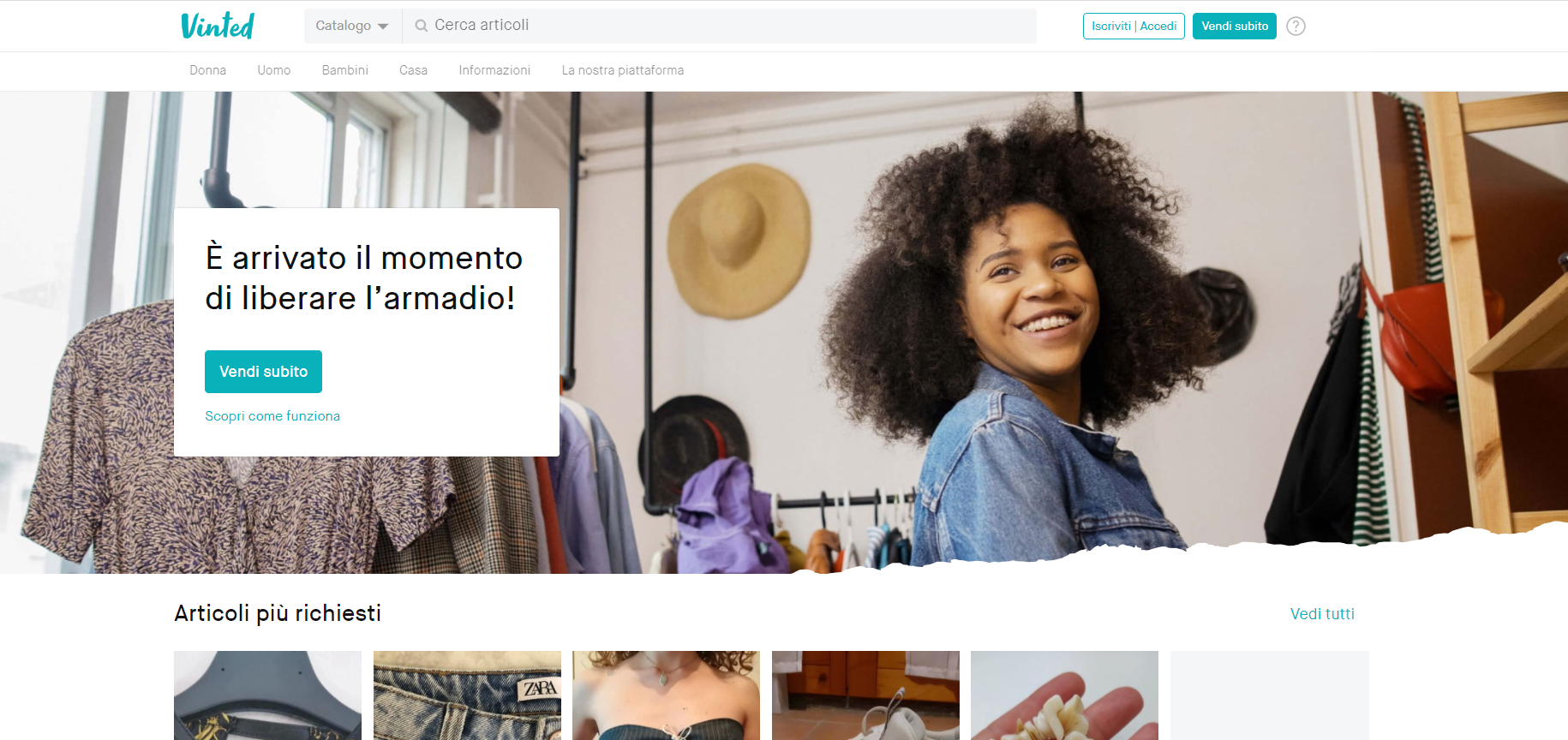 Vinted: sito per vendere online abbigliamento Vinted: webbplats för att sälja kläder online